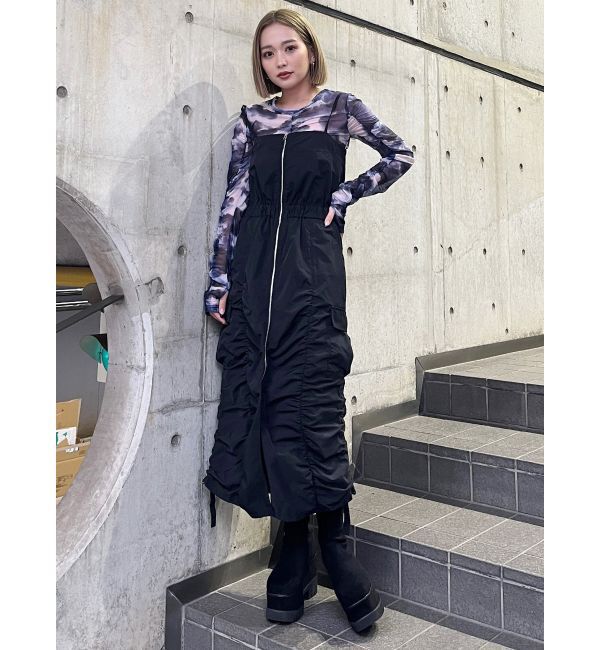 MURUA「シャーリングチュールトップス」|Tシャツ・カットソー|