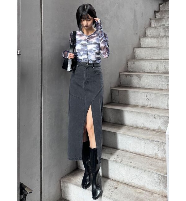 MURUA「シャーリングチュールトップス」|Tシャツ・カットソー|