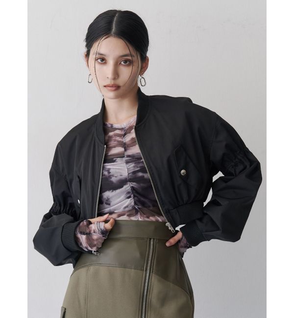 MURUA「シャーリングチュールトップス」|Tシャツ・カットソー|