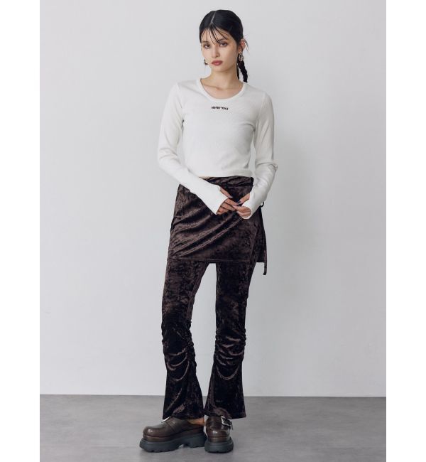 MURUA「ロゴラメテレコトップス」|Tシャツ・カットソー|