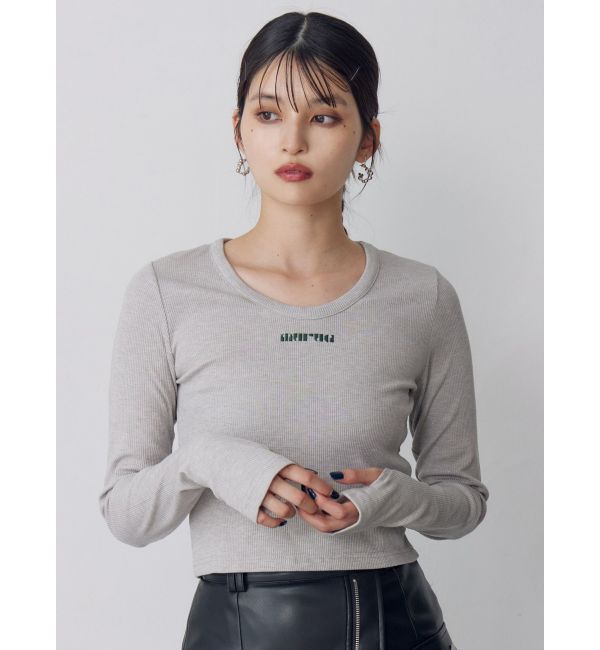 MURUA「ロゴラメテレコトップス」|Tシャツ・カットソー|