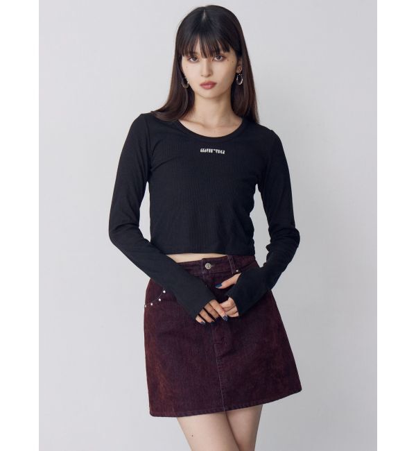 MURUA「ロゴラメテレコトップス」|Tシャツ・カットソー|