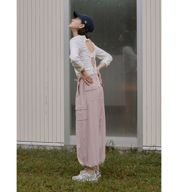 Ungrid「ナイロン混ミリタリールーズパンツ」|カーゴ|