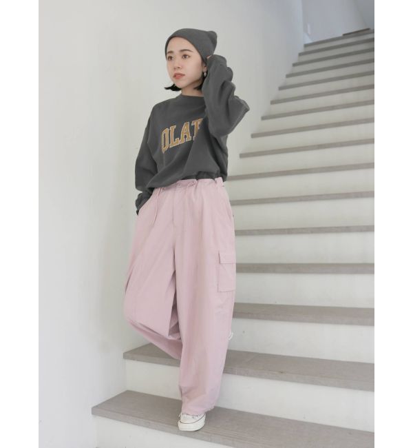 Ungrid「ナイロン混ミリタリールーズパンツ」|カーゴ|