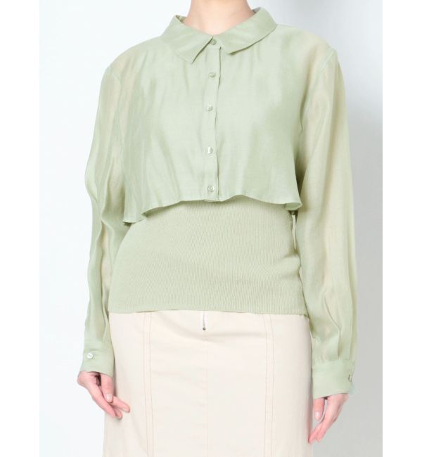 LAGUNAMOON「シャツドッキングニットプルオーバー」|ニット・セーター|