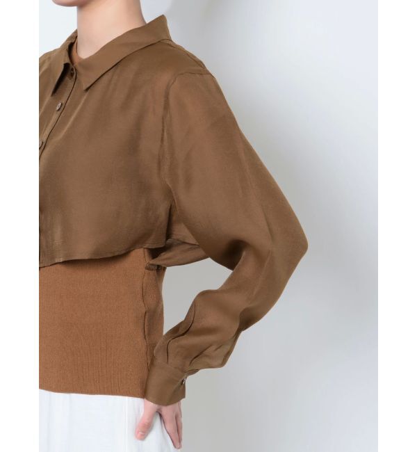 LAGUNAMOON「シャツドッキングニットプルオーバー」|ニット・セーター|