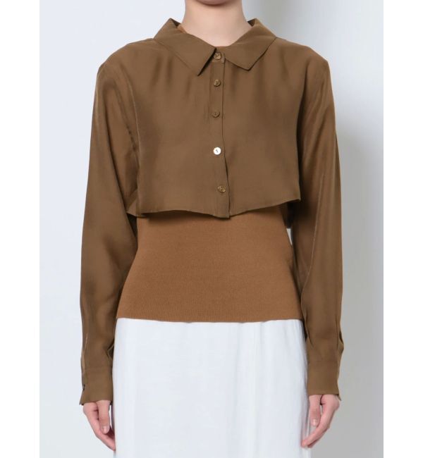 LAGUNAMOON「シャツドッキングニットプルオーバー」|ニット・セーター|