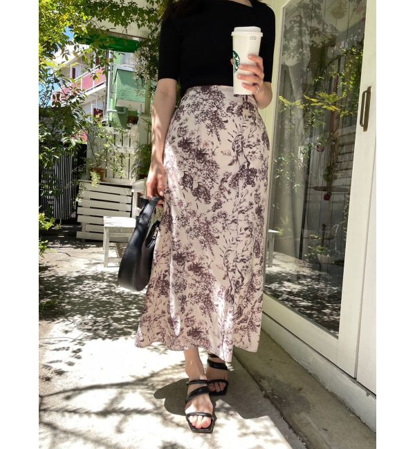 LAGUNAMOON「フラワーパターンナロースカート」|スカート|