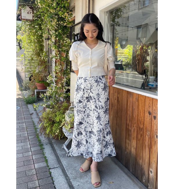 LAGUNAMOON「フラワーパターンナロースカート」|スカート|