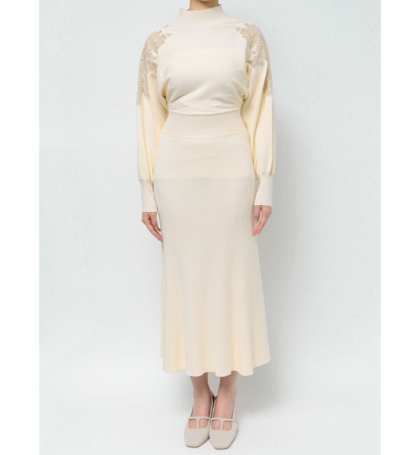 LAGUNAMOON「ショルダーエンブロイダリーニットワンピース」|ワンピース|