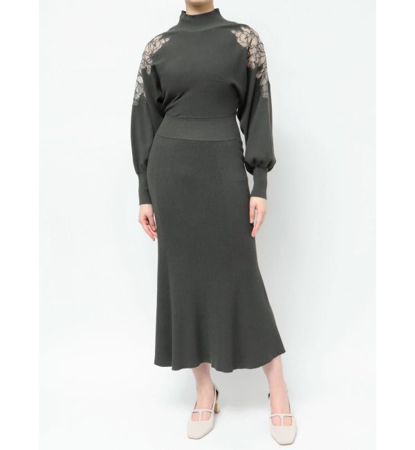 LAGUNAMOON「ショルダーエンブロイダリーニットワンピース」|ワンピース|