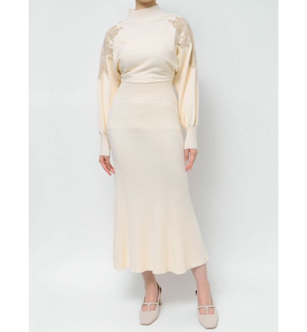 LAGUNAMOON「ショルダーエンブロイダリーニットワンピース」|ワンピース|