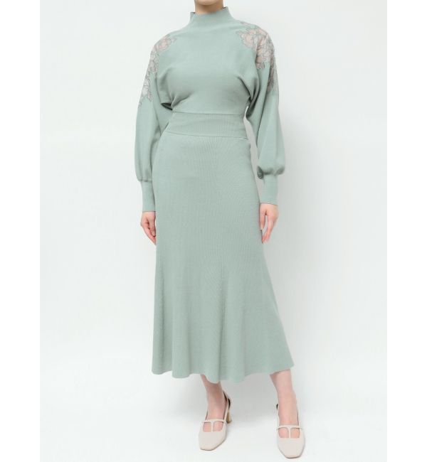 LAGUNAMOON「ショルダーエンブロイダリーニットワンピース」|ワンピース|