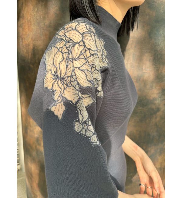 LAGUNAMOON「ショルダーエンブロイダリーニットワンピース」|ワンピース|