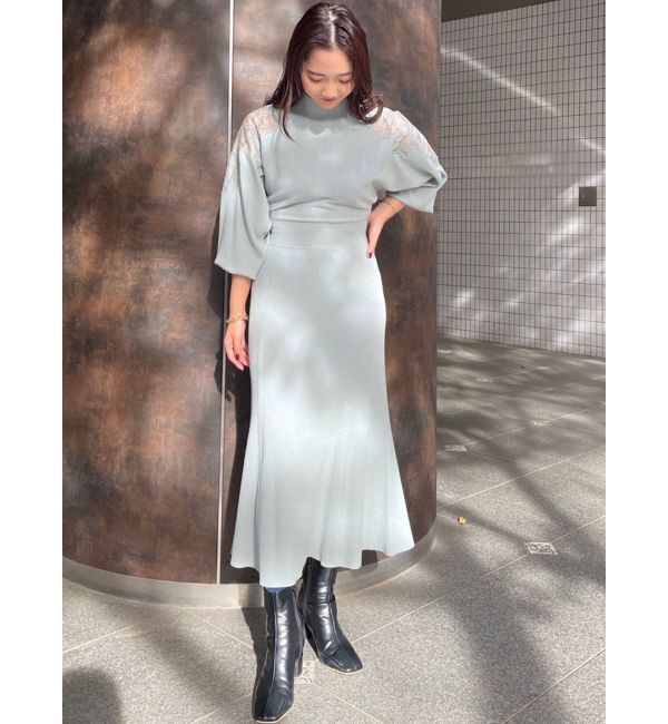 LAGUNAMOON「ショルダーエンブロイダリーニットワンピース」|ワンピース|