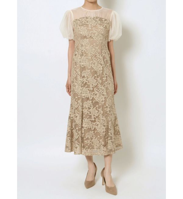 LAGUNAMOON「LADYフラワージャガードレースワンピース」|ワンピース|
