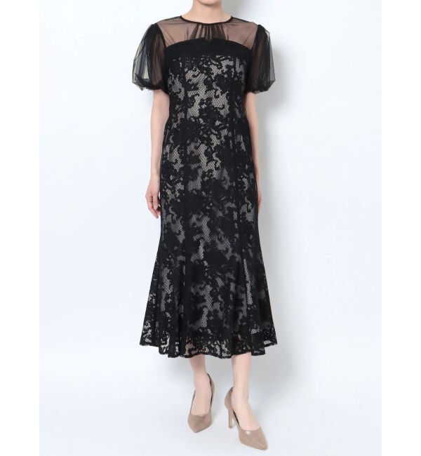 LAGUNAMOON「LADYフラワージャガードレースワンピース」|ワンピース|