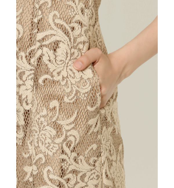 LAGUNAMOON「LADYフラワージャガードレースワンピース」|ワンピース|