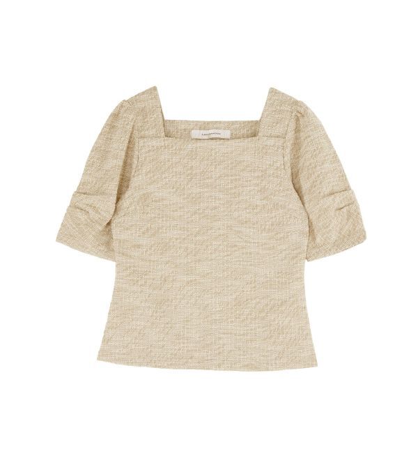 LAGUNAMOON「ツイードカットトップス」|Tシャツ・カットソー|ベージュ