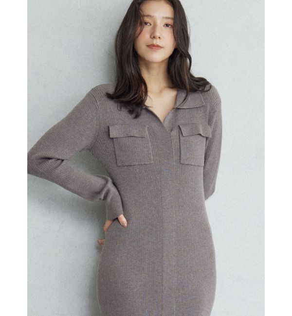 LAGUNAMOON「フラップポケットリブニットワンピース」|ワンピース|