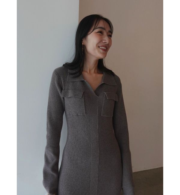 LAGUNAMOON「フラップポケットリブニットワンピース」|ワンピース|