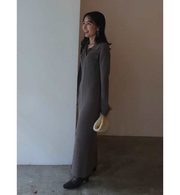 LAGUNAMOON「フラップポケットリブニットワンピース」|ワンピース|