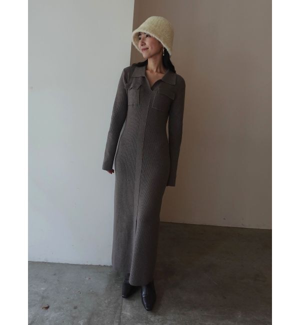 LAGUNAMOON「フラップポケットリブニットワンピース」|ワンピース|