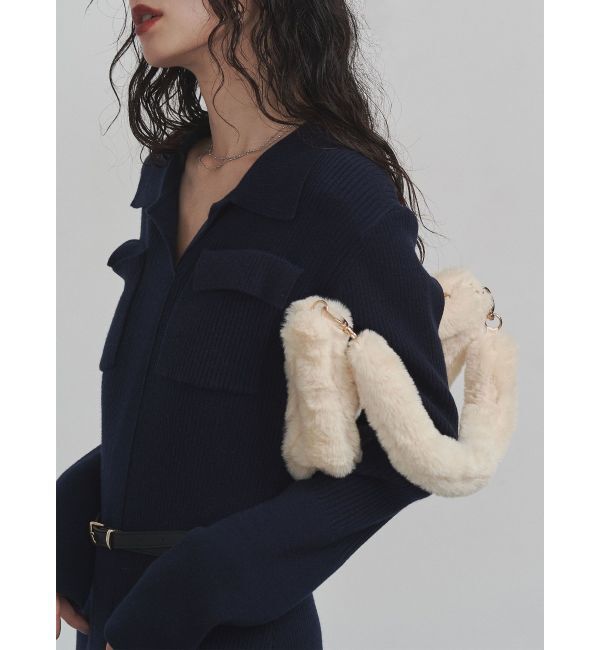 LAGUNAMOON「フラップポケットリブニットワンピース」|ワンピース|