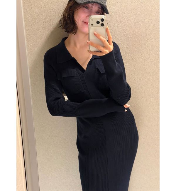 LAGUNAMOON「フラップポケットリブニットワンピース」|ワンピース|