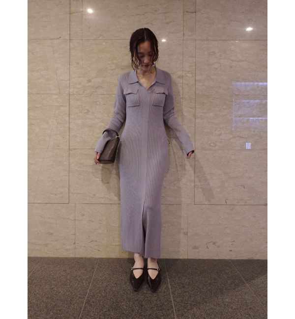 LAGUNAMOON「フラップポケットリブニットワンピース」|ワンピース|