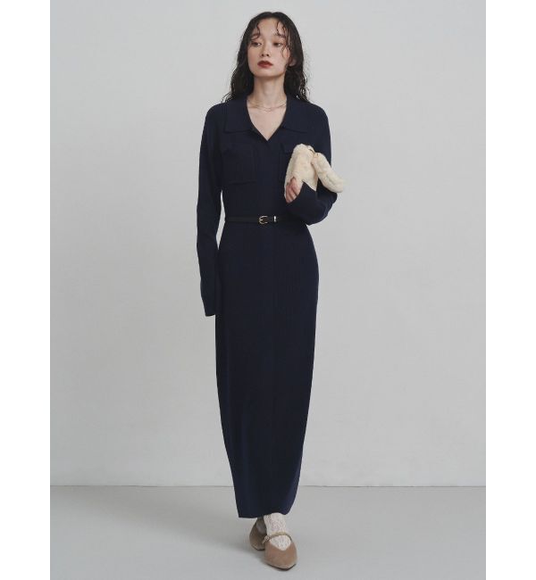 LAGUNAMOON「フラップポケットリブニットワンピース」|ワンピース|