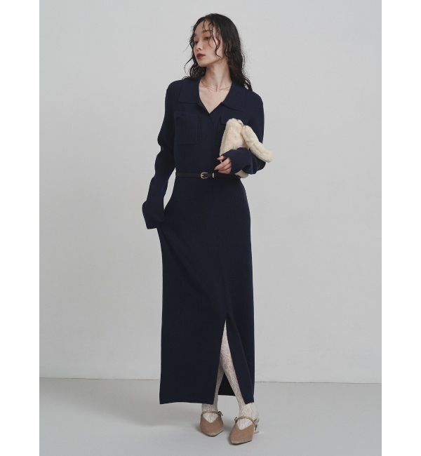 LAGUNAMOON「フラップポケットリブニットワンピース」|ワンピース|