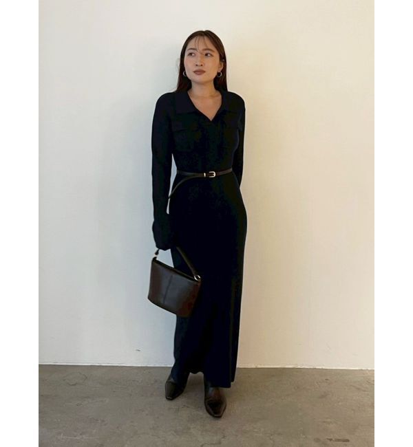 LAGUNAMOON「フラップポケットリブニットワンピース」|ワンピース|