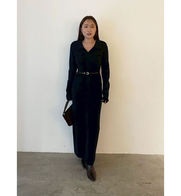 LAGUNAMOON「フラップポケットリブニットワンピース」|ワンピース|