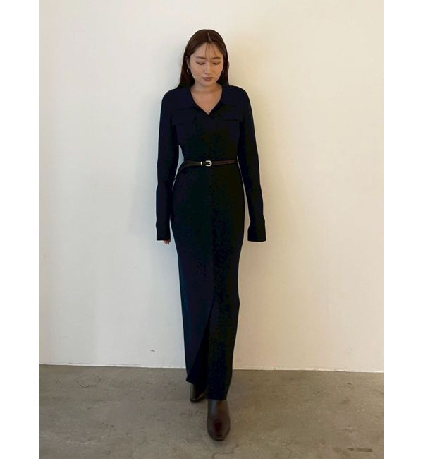 LAGUNAMOON「フラップポケットリブニットワンピース」|ワンピース|