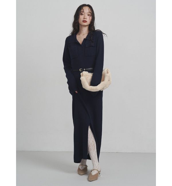 LAGUNAMOON「フラップポケットリブニットワンピース」|ワンピース|