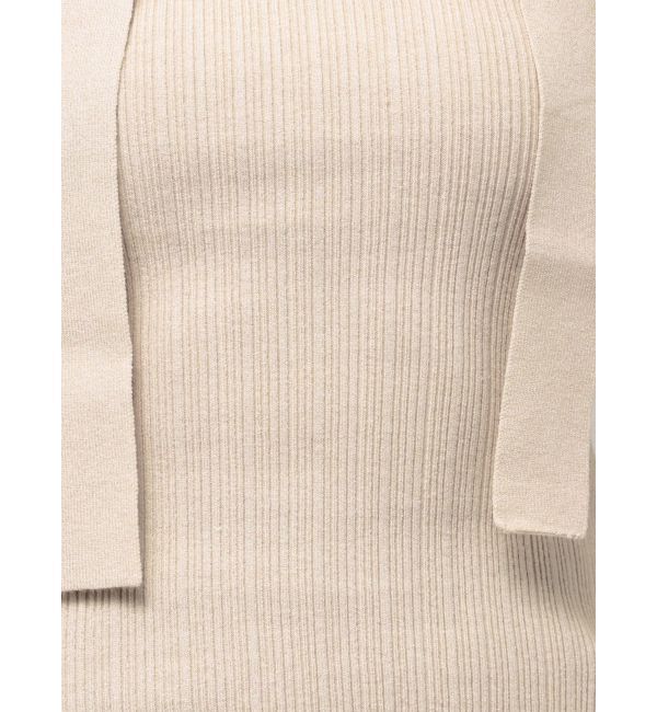 LAGUNAMOON「ボウタイアシンメトリーネックニットプルオーバー」|ニット・セーター|