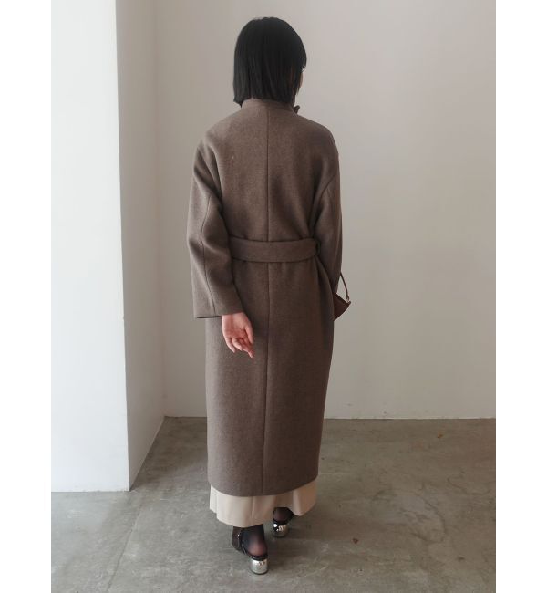 【BALMAIN】ブラウン ロングコート ヴェルメイユ パー イエナ VERMEIL par iena カシミヤリバーロング