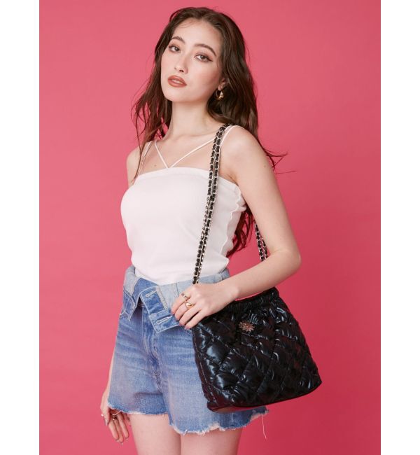 EVRIS「ウエストフラップデニムショートパンツ」|デニム|