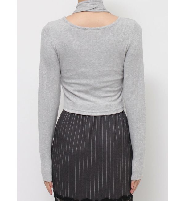 EVRIS「チョーカーリボン付リブトップス」|Tシャツ・カットソー|