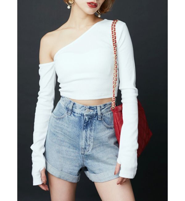 EVRIS「2WAYリブトップス」|Tシャツ・カットソー|ホワイト