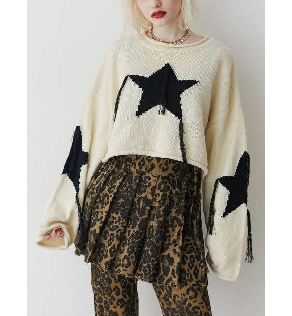 jouetie「スターフリンジショートニット」|ニット・セーター|