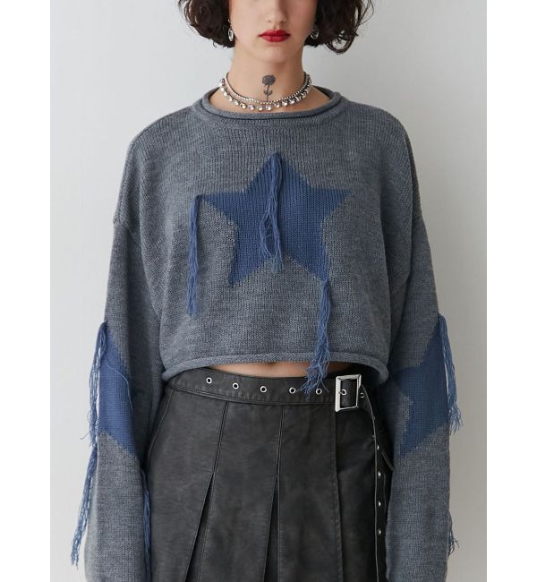 jouetie「スターフリンジショートニット」|ニット・セーター|