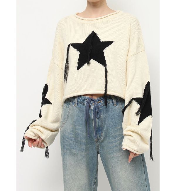 jouetie「スターフリンジショートニット」|ニット・セーター|