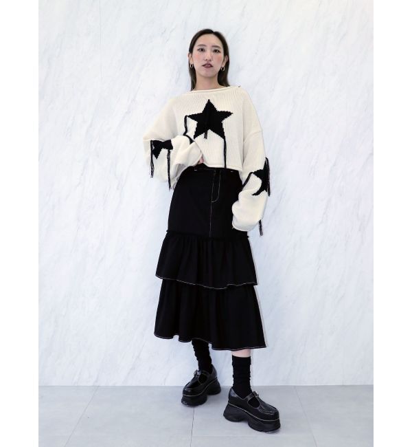 jouetie「スターフリンジショートニット」|ニット・セーター|