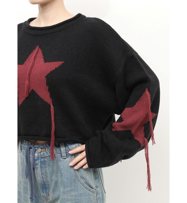 jouetie「スターフリンジショートニット」|ニット・セーター|