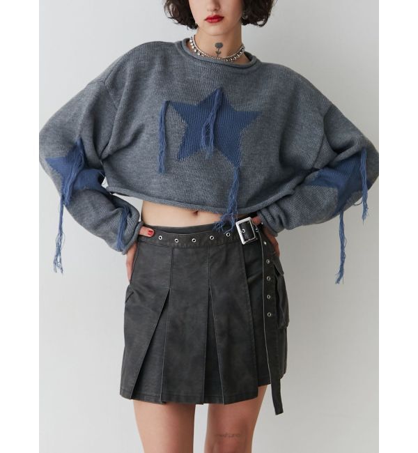 jouetie「スターフリンジショートニット」|ニット・セーター|