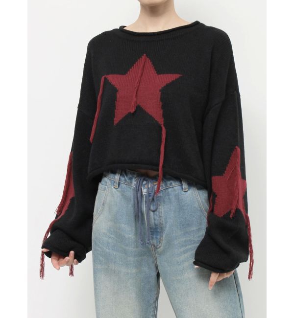jouetie「スターフリンジショートニット」|ニット・セーター|