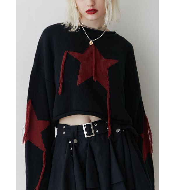 jouetie「スターフリンジショートニット」|ニット・セーター|