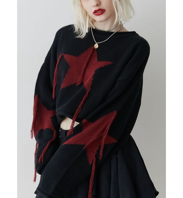 jouetie「スターフリンジショートニット」|ニット・セーター|